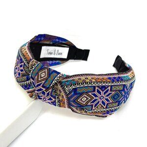 Top Knot Embroidered Headband